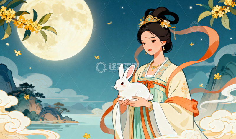 高清大图下载【趣麦麦图】中秋节节日背景5