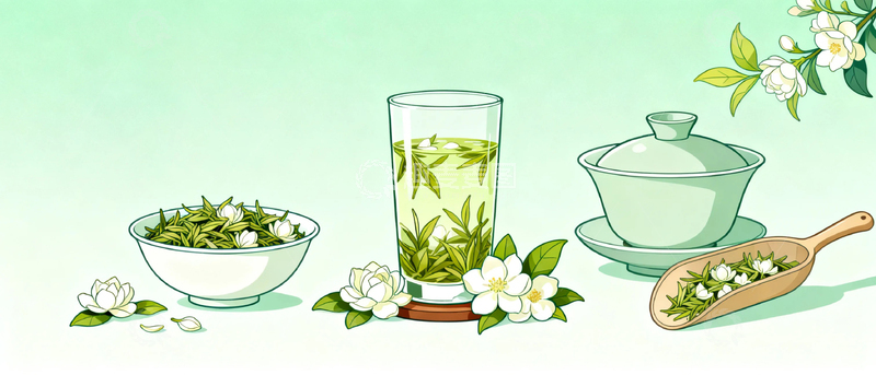 高清大图下载【趣麦麦图】绿茶茉莉花茶制茶4