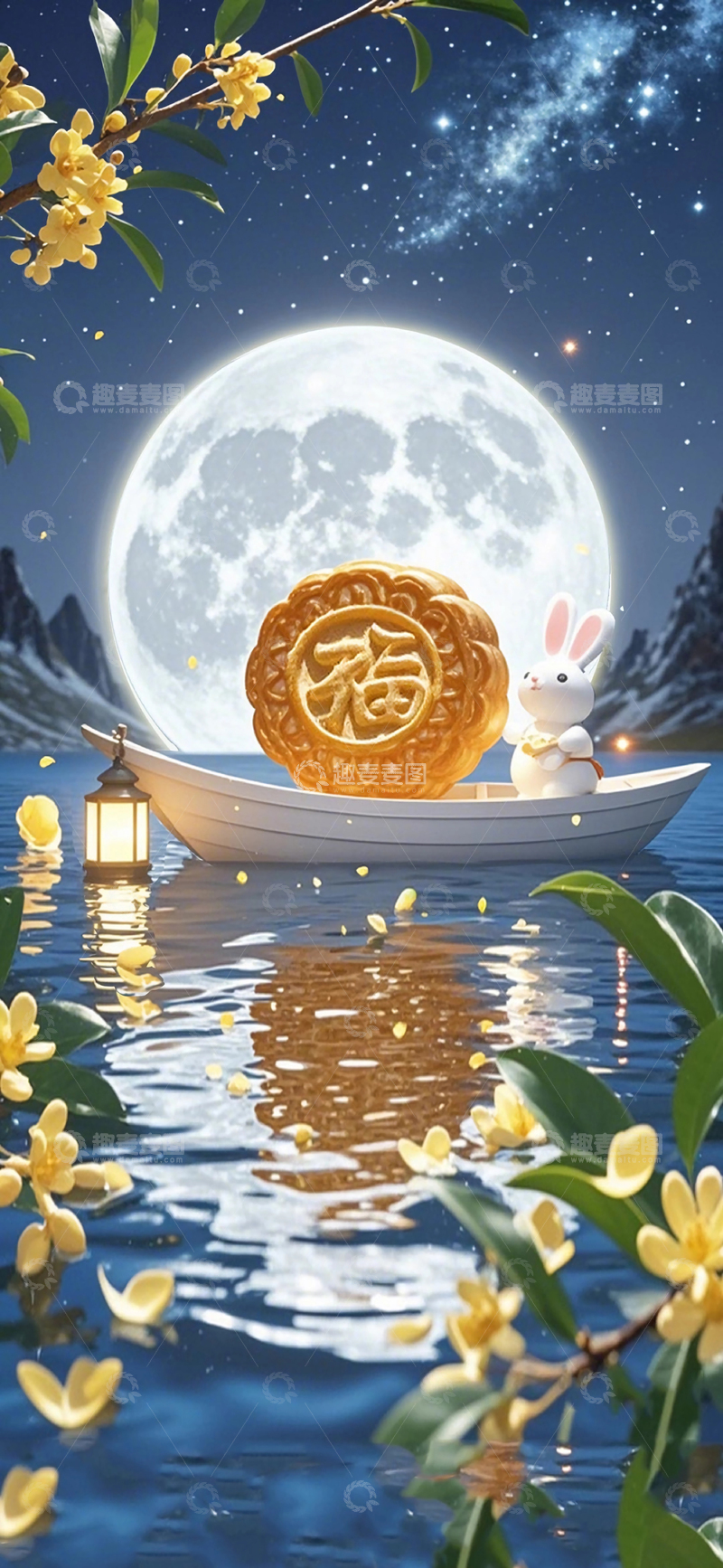 高清大图下载【趣麦麦图】中秋卡通场景