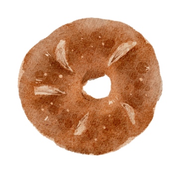 水彩风格美食面包