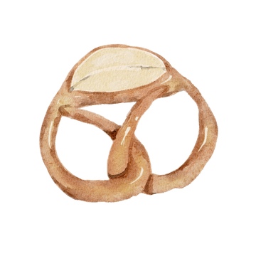 水彩风格美食面包