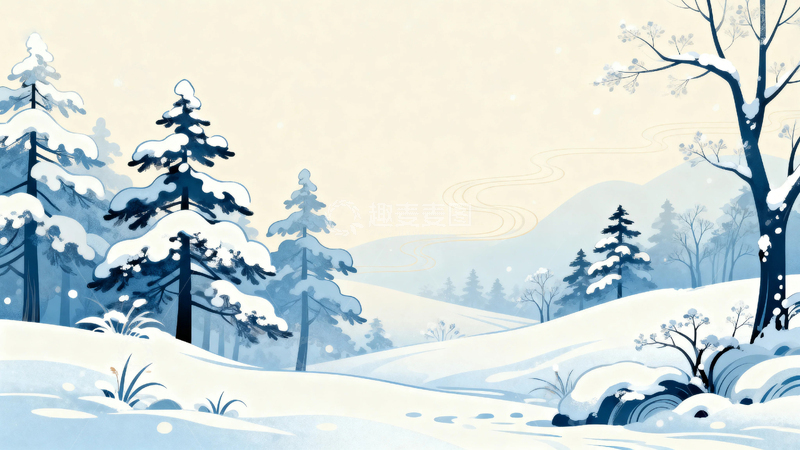 高清大图下载【趣麦麦图】冬季大雪国风背景8