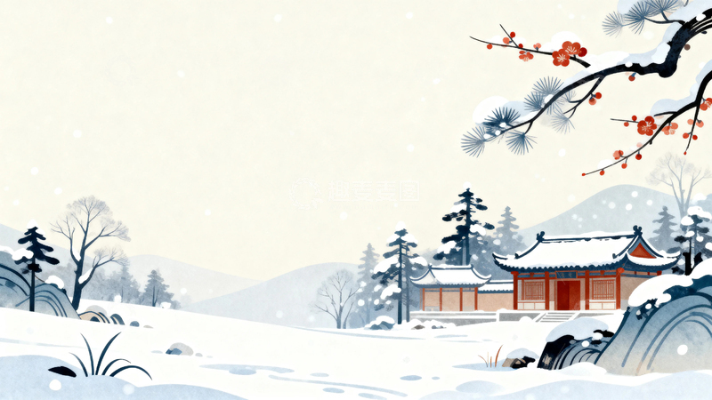 高清大图下载【趣麦麦图】冬季大雪国风背景4