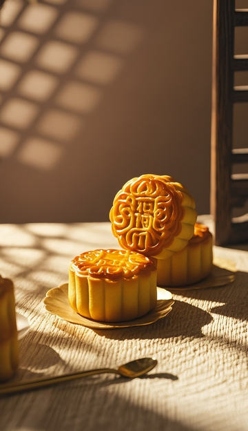 传统中秋月饼摄影图