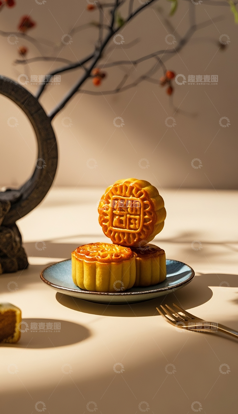 高清大图下载【趣麦麦图】传统中秋月饼摄影图