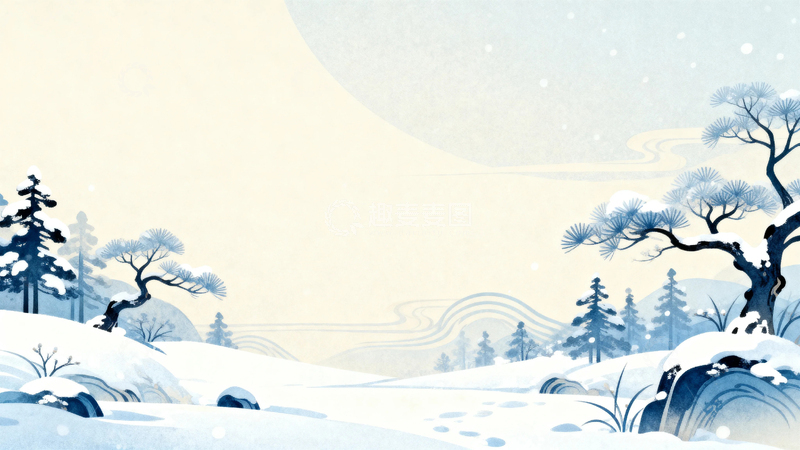 高清大图下载【趣麦麦图】冬季大雪国风背景12