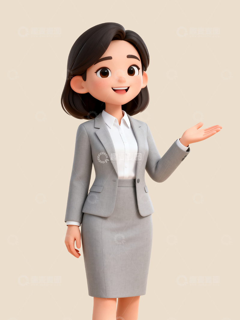 源文件下载【趣麦麦图】女业务人员3