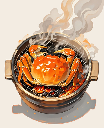 手绘烤螃蟹2
