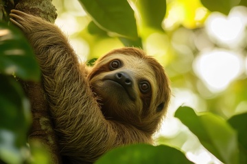 趴在树上的一只树懒