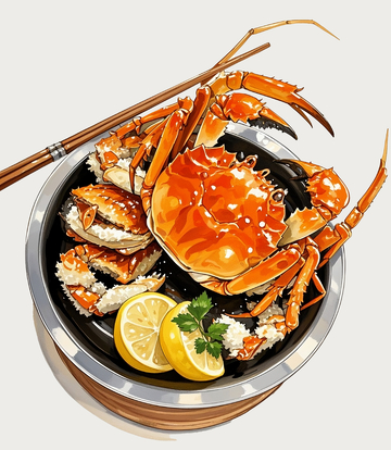 手绘烤螃蟹1