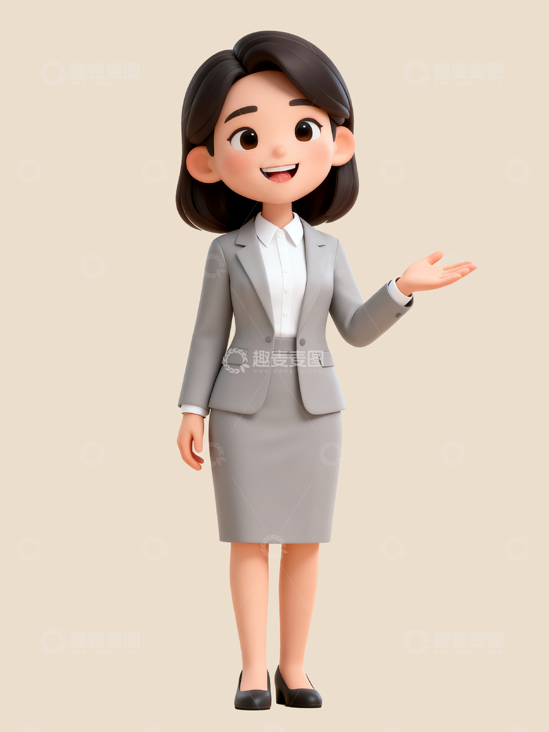 源文件下载【趣麦麦图】女业务人员4