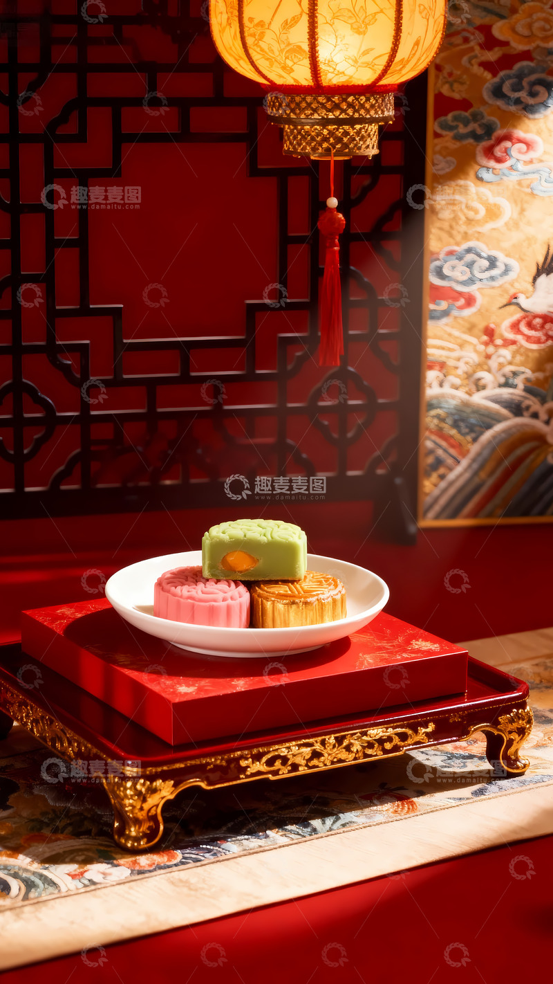 高清大图下载【趣麦麦图】-中秋节中式月饼美食摄影图