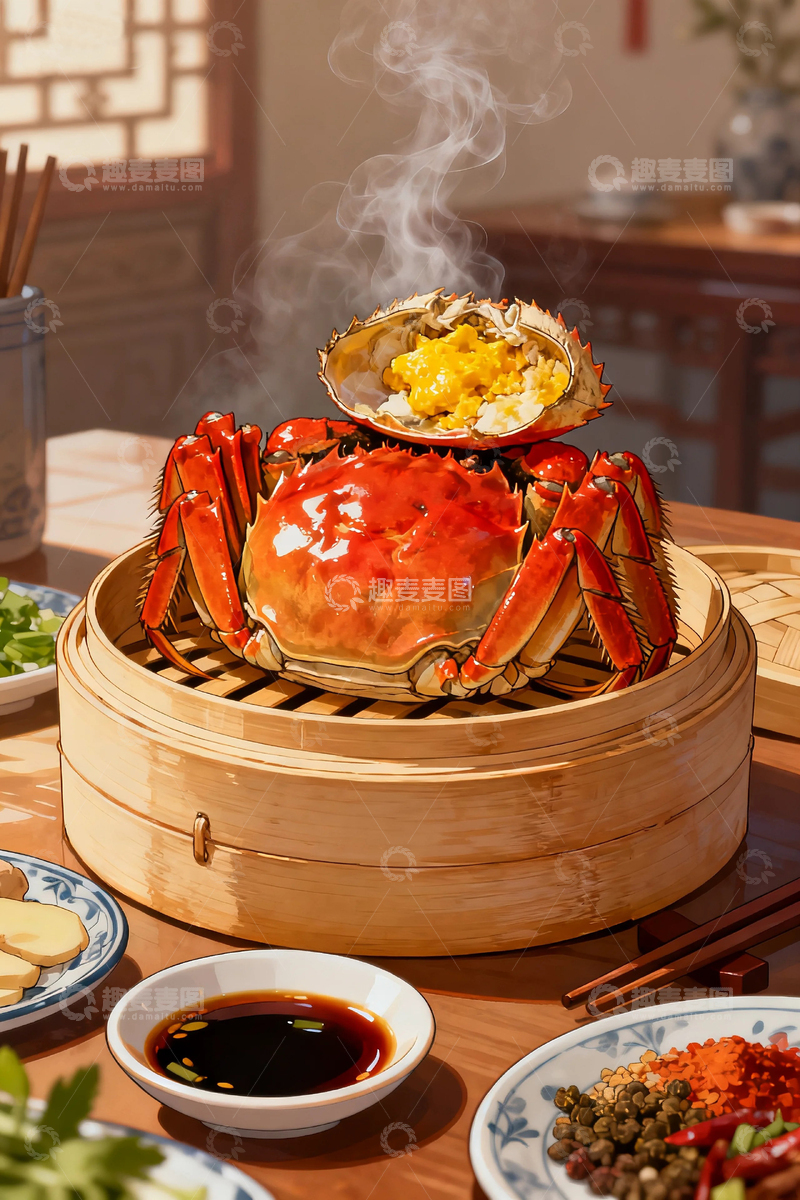 高清大图下载【趣麦麦图】美味阳澄湖大螃蟹