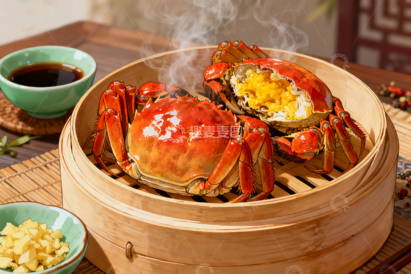 高清大图下载【趣麦麦图】美味阳澄湖大螃蟹3