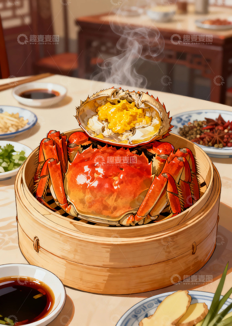 高清大图下载【趣麦麦图】美味阳澄湖大螃蟹1