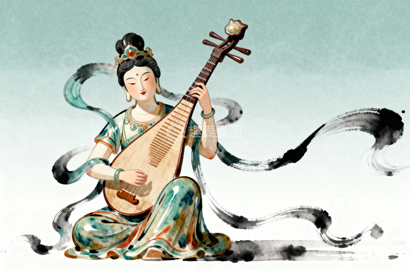 高清大图下载【趣麦麦图】唐三彩水墨国画7