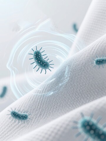 显微镜下螨虫在织物表面