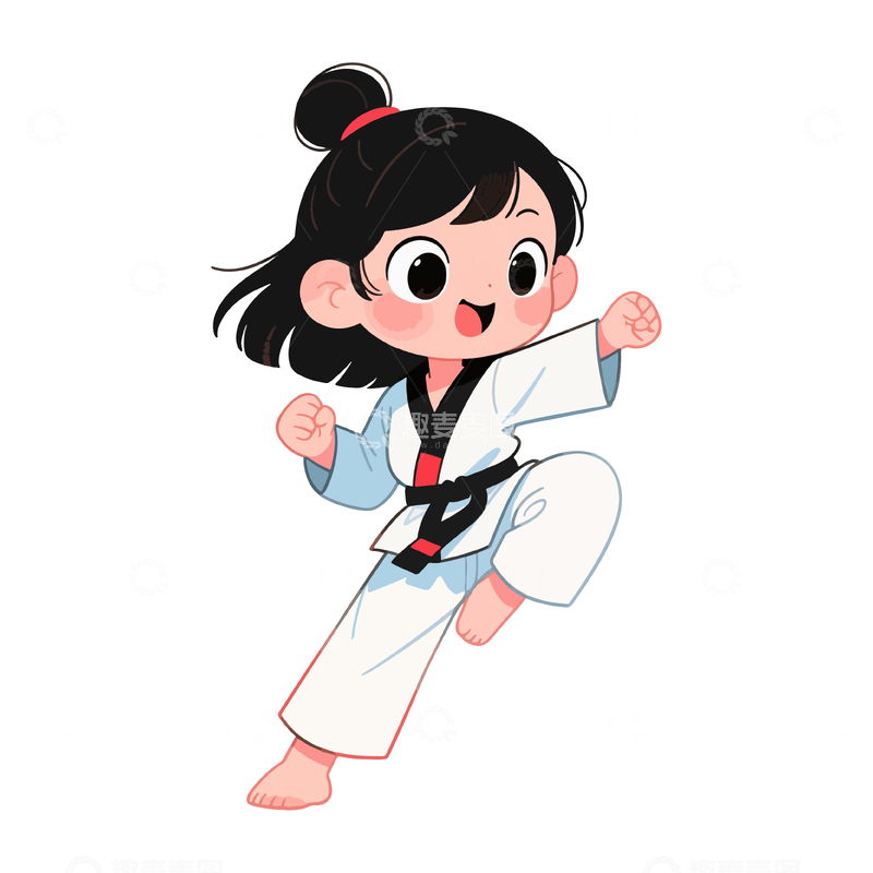 打跆拳道的女孩