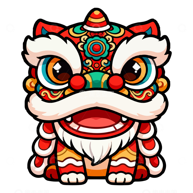 春节喜庆醒狮装饰