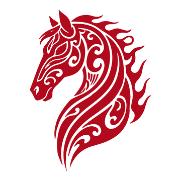 春节马年红色剪纸