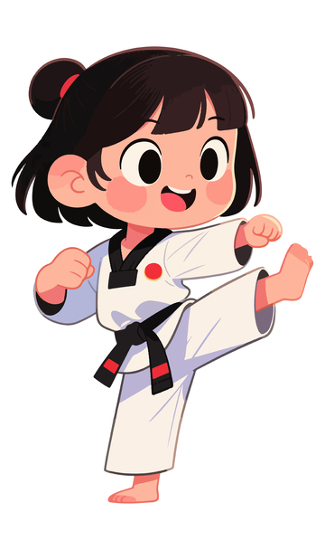 打跆拳道的女孩