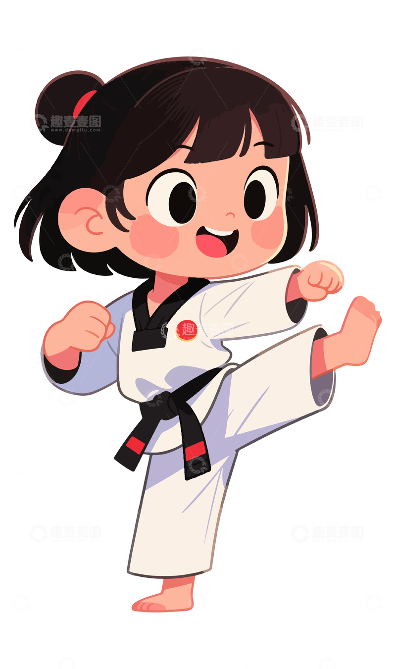 打跆拳道的女孩
