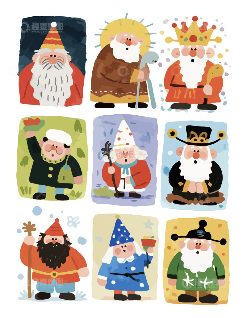 老爷爷水彩人物