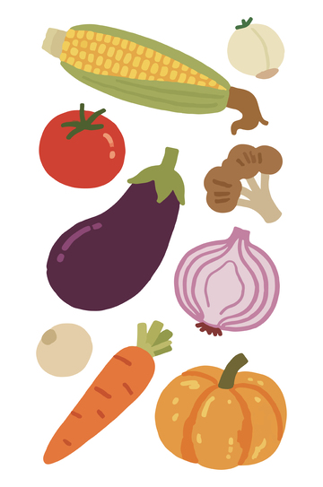 蔬菜矢量色块简笔画2