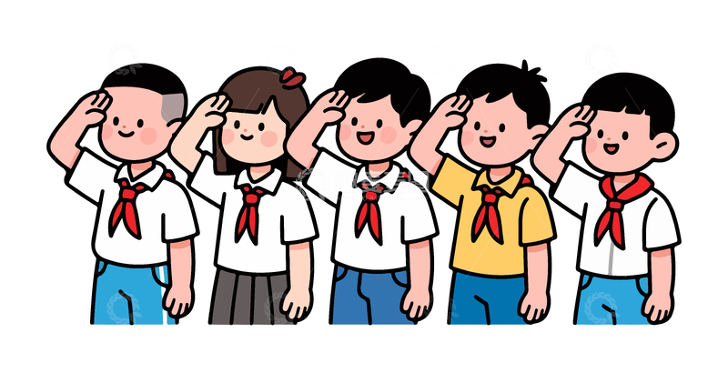 源文件下载【趣麦麦图】-敬礼的学生们