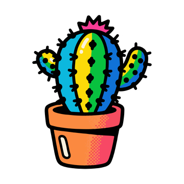 仙人掌盆栽卡通插画