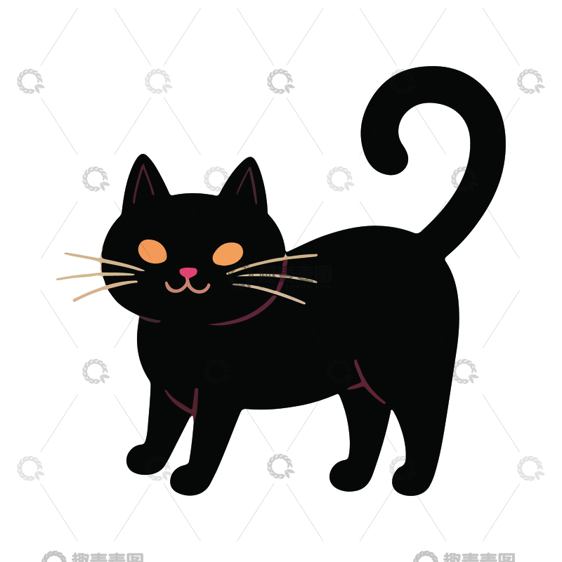 源文件下载【趣麦麦图】-一只黑色的猫