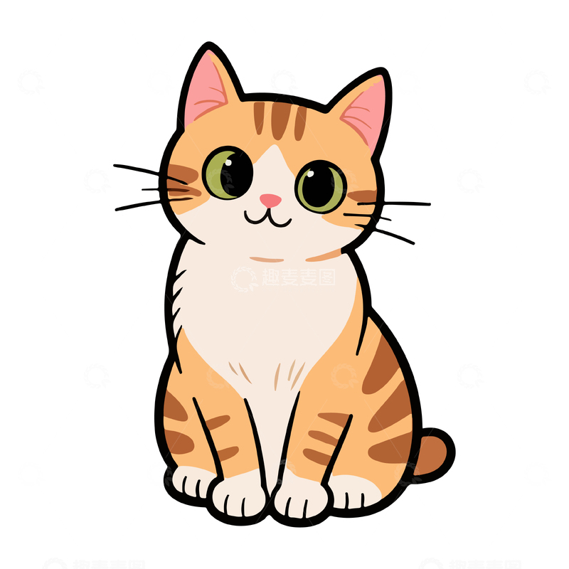 源文件下载【趣麦麦图】-可爱黄色橘猫