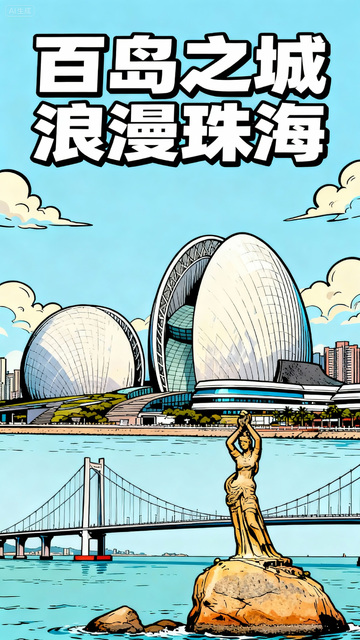 手绘风格浪漫珠海海报设计