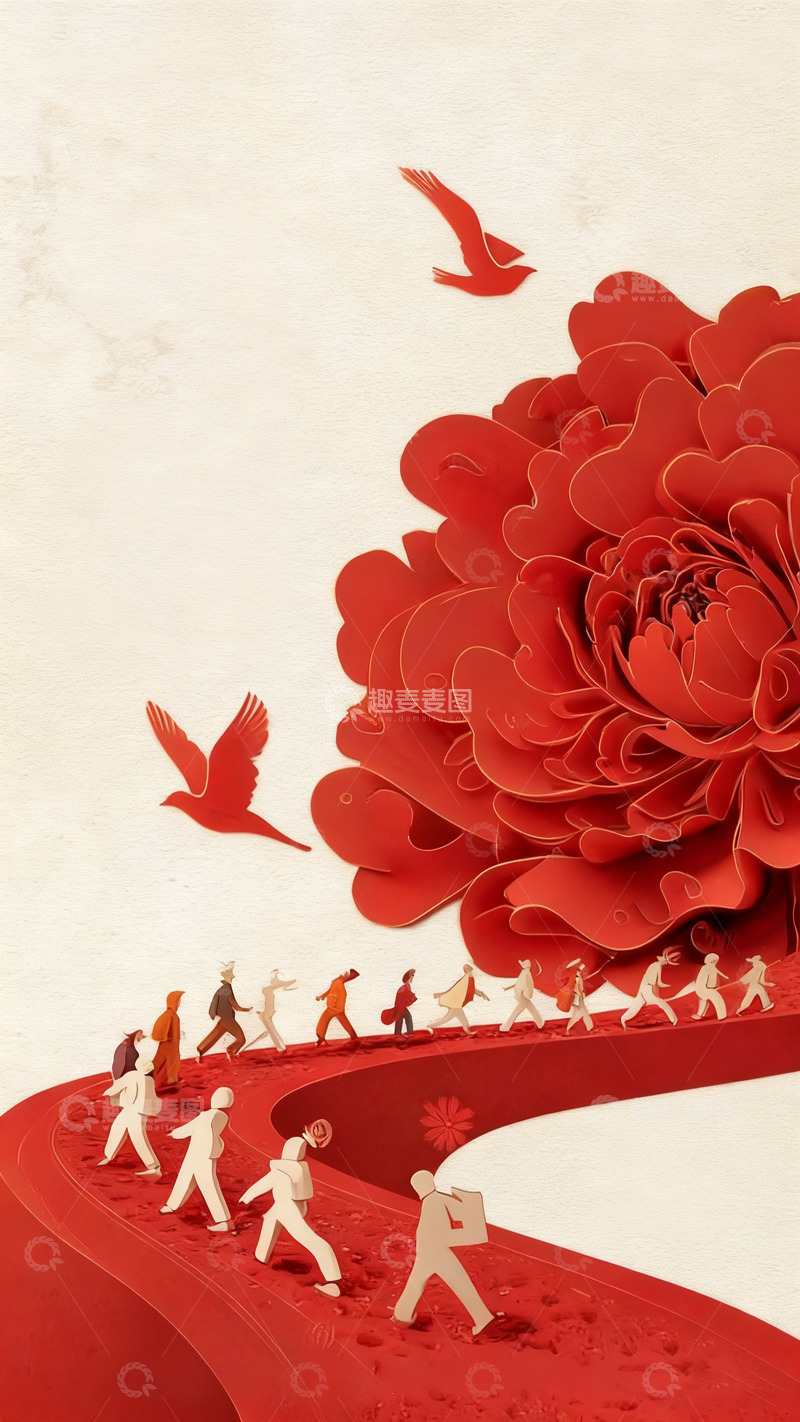 高清大图下载【趣麦麦图】芳华牡丹节庆海报背景