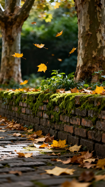 深秋 落叶 青苔