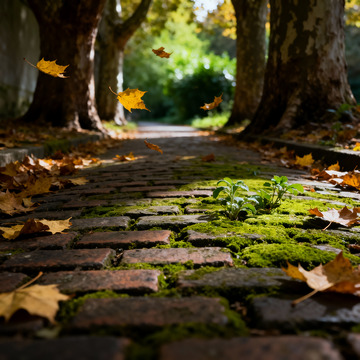 深秋 落叶 青苔