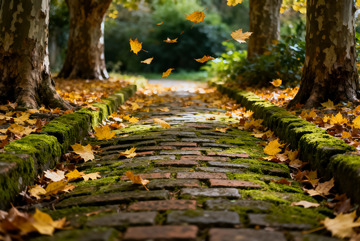 深秋 落叶 青苔