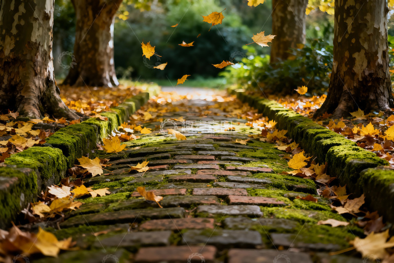 高清大图下载【趣麦麦图】深秋 落叶 青苔