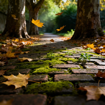 深秋 落叶 青苔