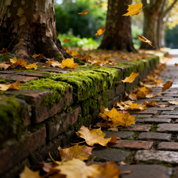 深秋 落叶 青苔