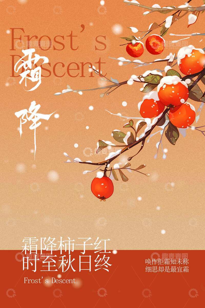 霜降节气海报