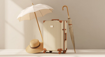 行李箱帽子旅行简约背景