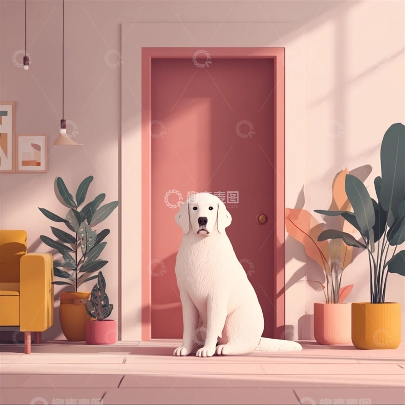 高清大图下载【趣麦麦图】温馨现代家居宠物场景