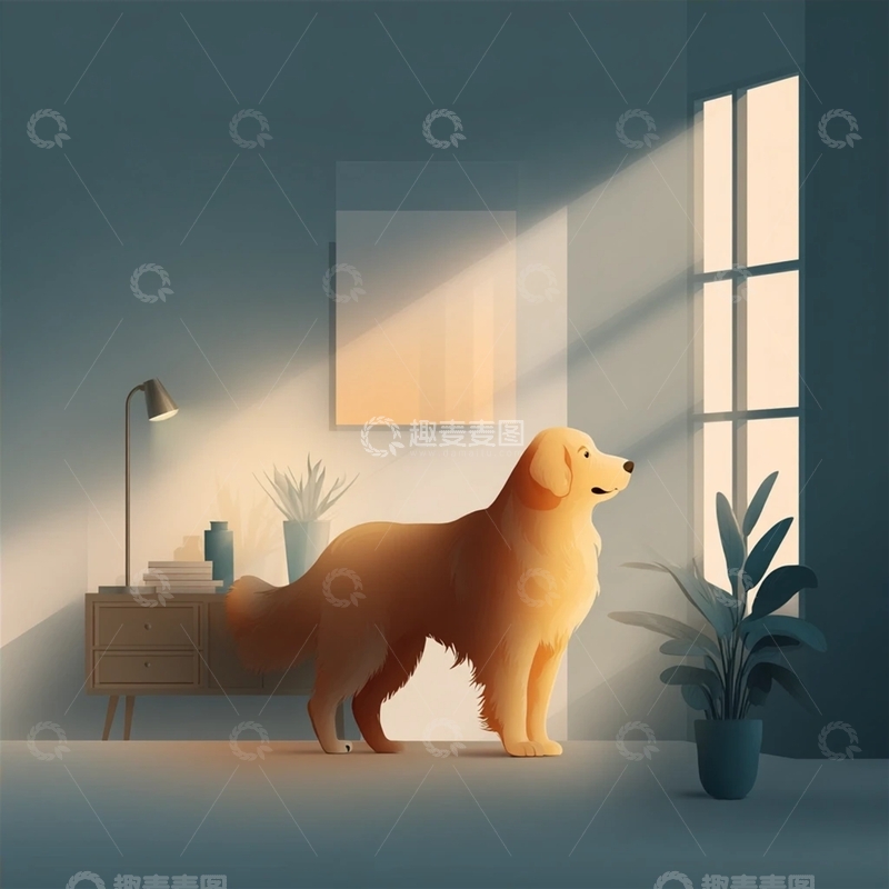 高清大图下载【趣麦麦图】室内阳光洒落的宠物空间