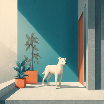 宠物狗站立等候