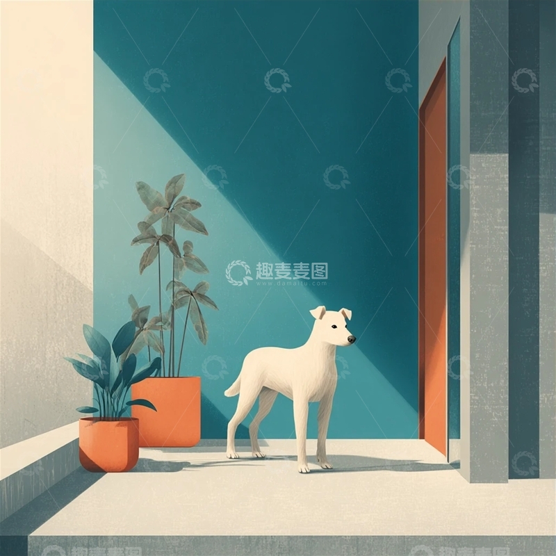 高清大图下载【趣麦麦图】宠物狗站立等候