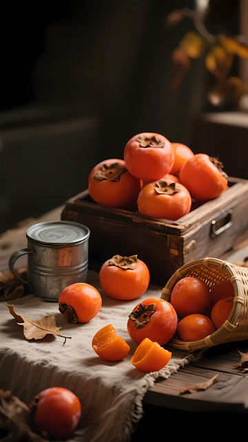 柿子水果摄影图
