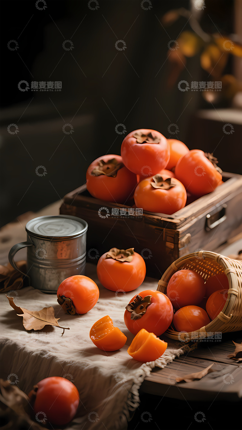 高清大图下载【趣麦麦图】柿子水果摄影图