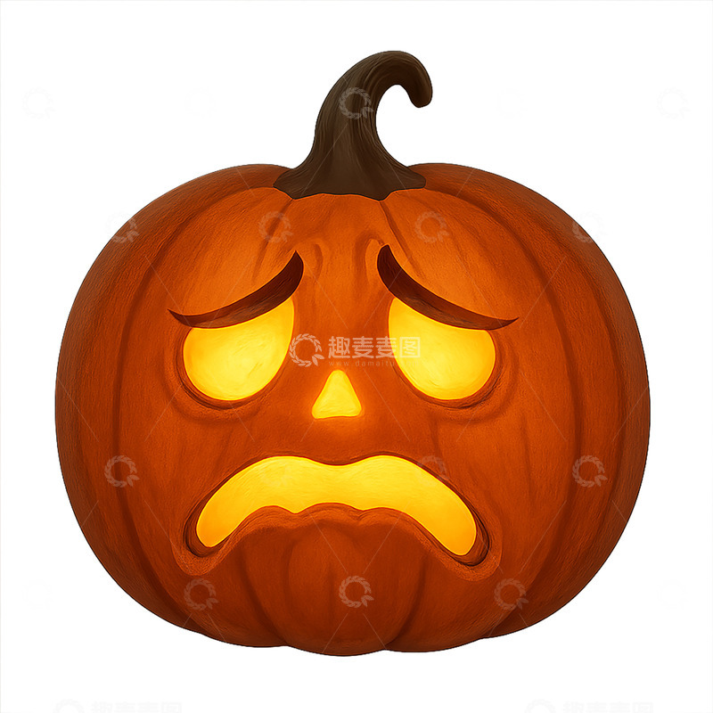 高清大图下载【趣麦麦图】悲伤南瓜灯表情