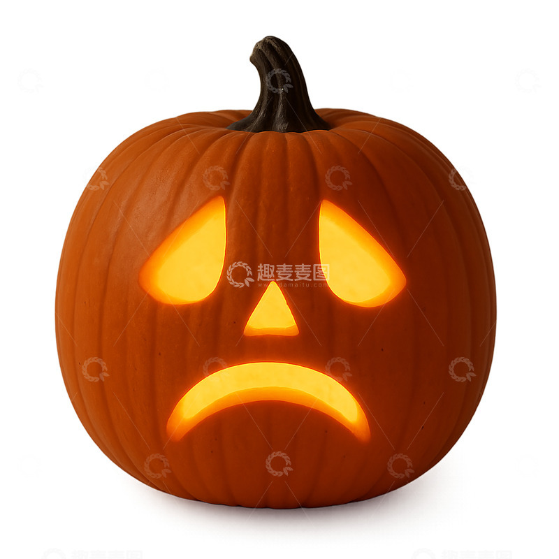 高清大图下载【趣麦麦图】-凄凉表情的雕刻南瓜